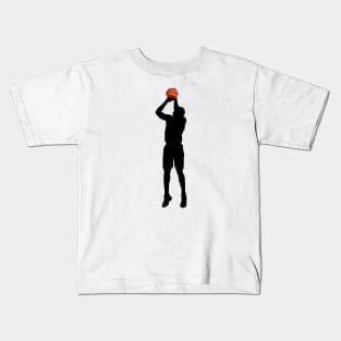 Shoot basketball jump slam silhouette Kids T-Shirt